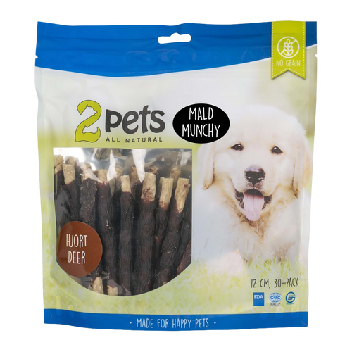 2PETS Tyggepinne Hjort - 12 CM - 30-pakning