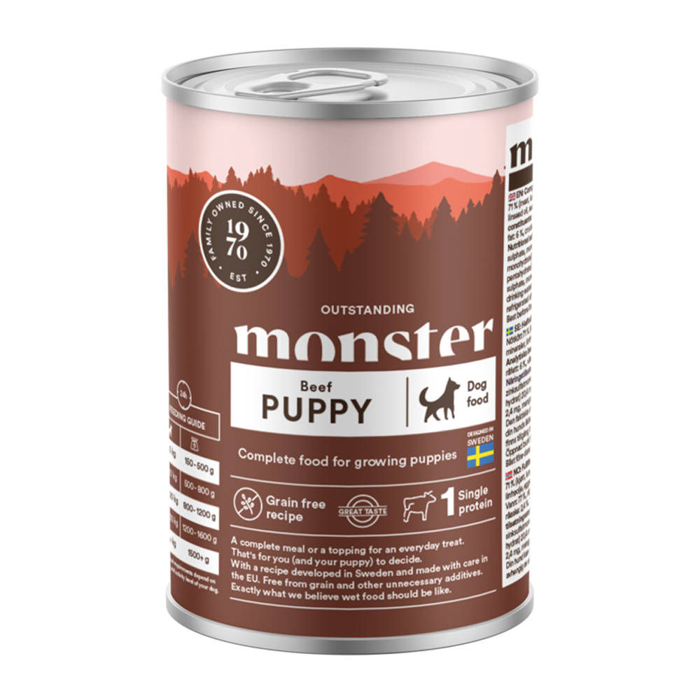 Monster Dog Valp Storfekjøtt Boks - 400 G