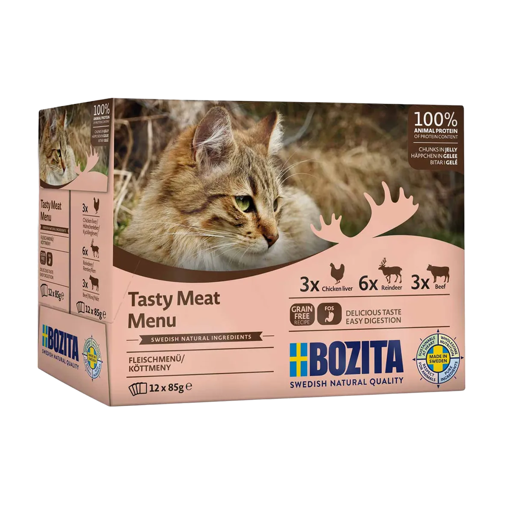 Bozita Kattekjøtt i gelé multiboks - 12x85 g