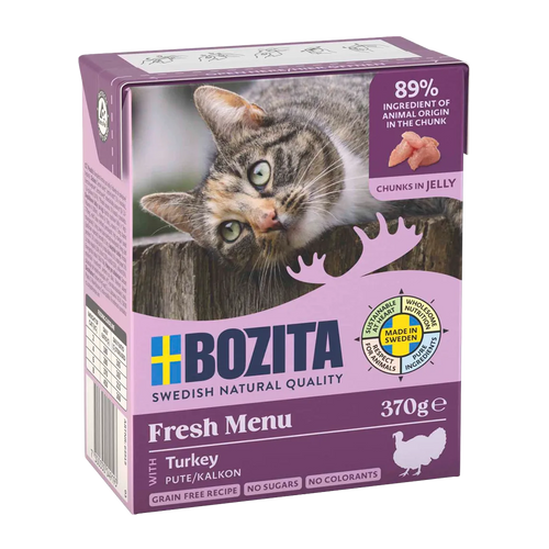 BOZITA KATTEKYLLING I GELÉ MED KALKUN 370 G