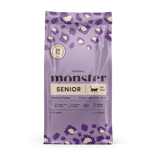 Monster Cat Orig. Senior Kylling/Kalkun - 2 KG