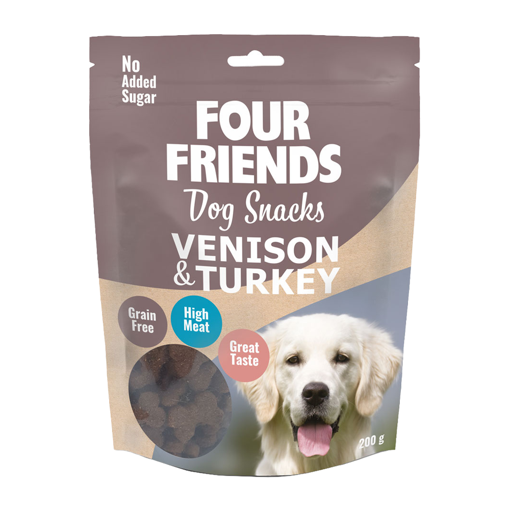 FourFriends Hundesnacks Hjort og Kalkun - 200 G