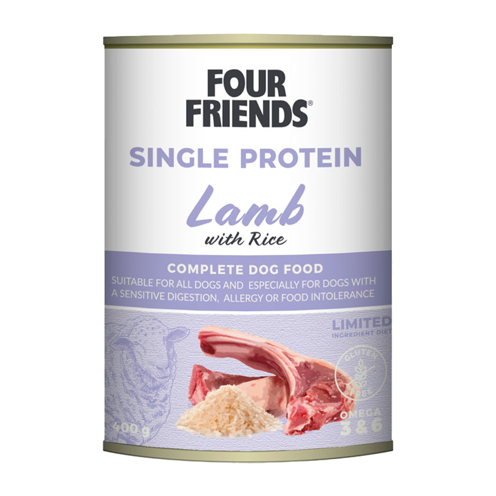 FourFriends Hundemat med lam og ris på boks - 400 g