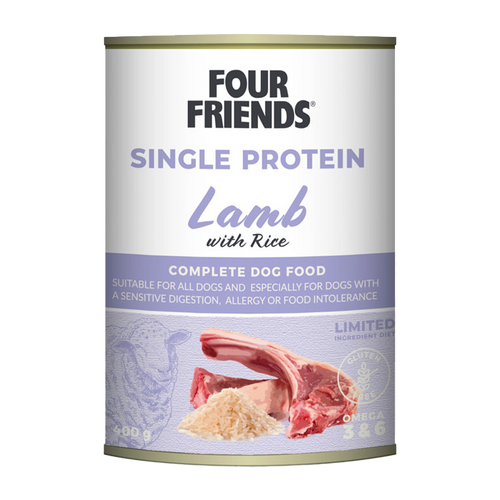 FourFriends Hundemat med lam og ris på boks - 400 g