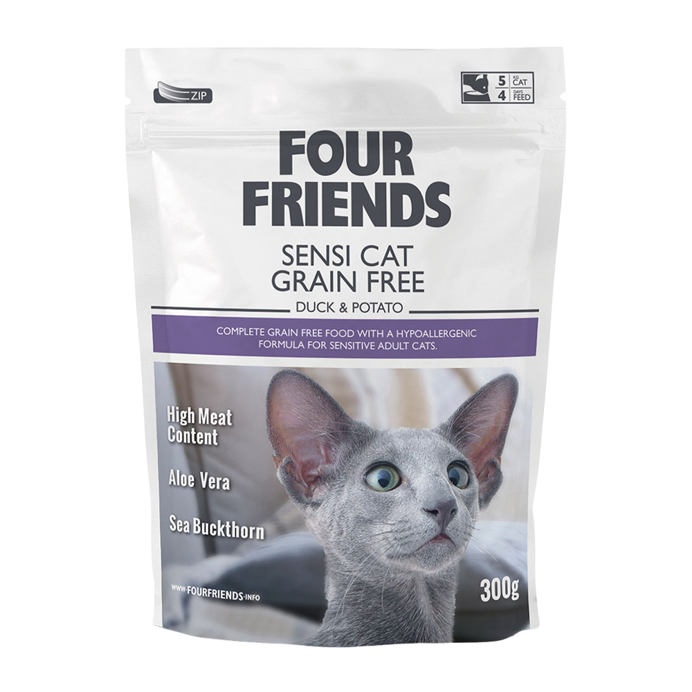 FourFriends Kornfritt Sensi Katt - 0,3 KG