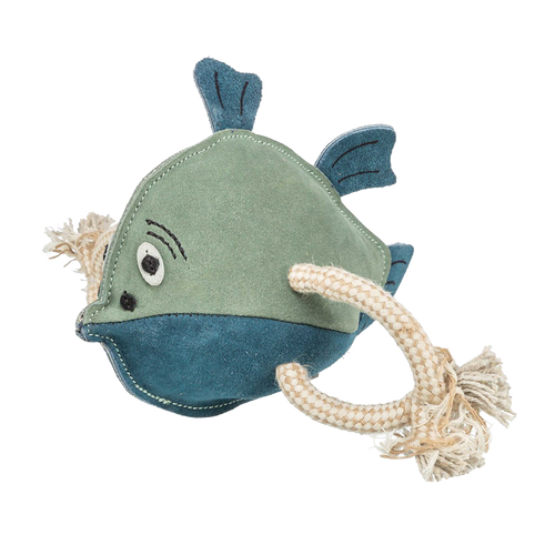 Fiskeskinnleke i lær/tau - 28 cm