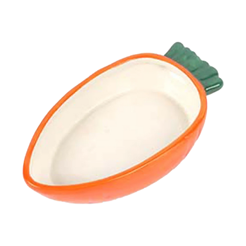 Gnagerskål i gulrotform - Keramikk