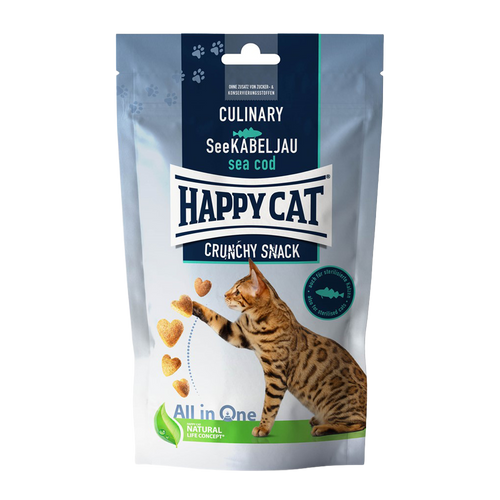 Happy Cat Crunchy Snack Torsk/Erter - 70 G