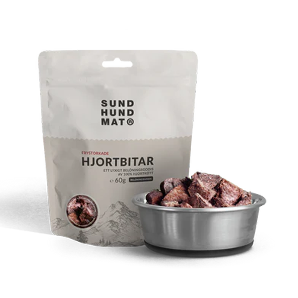 Frysetørkede hjortekjøttbiter - 60 g