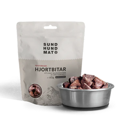 Frysetørkede hjortekjøttbiter - 60 g