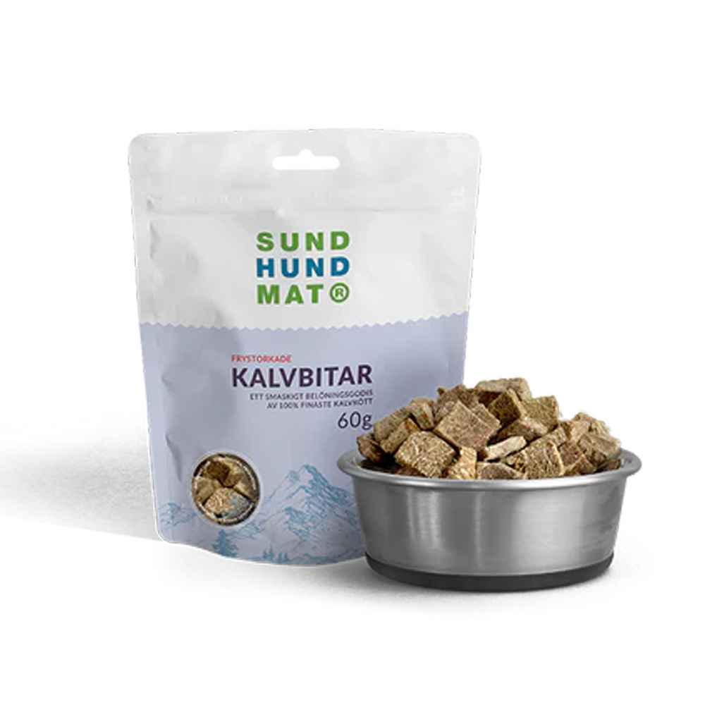 Frysetørkede kalvekjøttbiter - 60 g