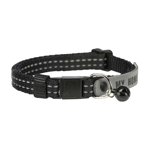 Kattehalsbånd My Home med adresselapp Refleks hurtiglås Bjelle Nylon B