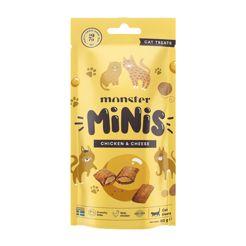Monster Cat Minis godbiter Kylling og ost 60 g