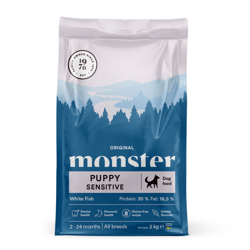 Monster Dog Original Puppy Sens. Hvitfisk - 2 kg