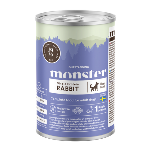 Monster Dog Adult Enkel Kaninboks - 400 G