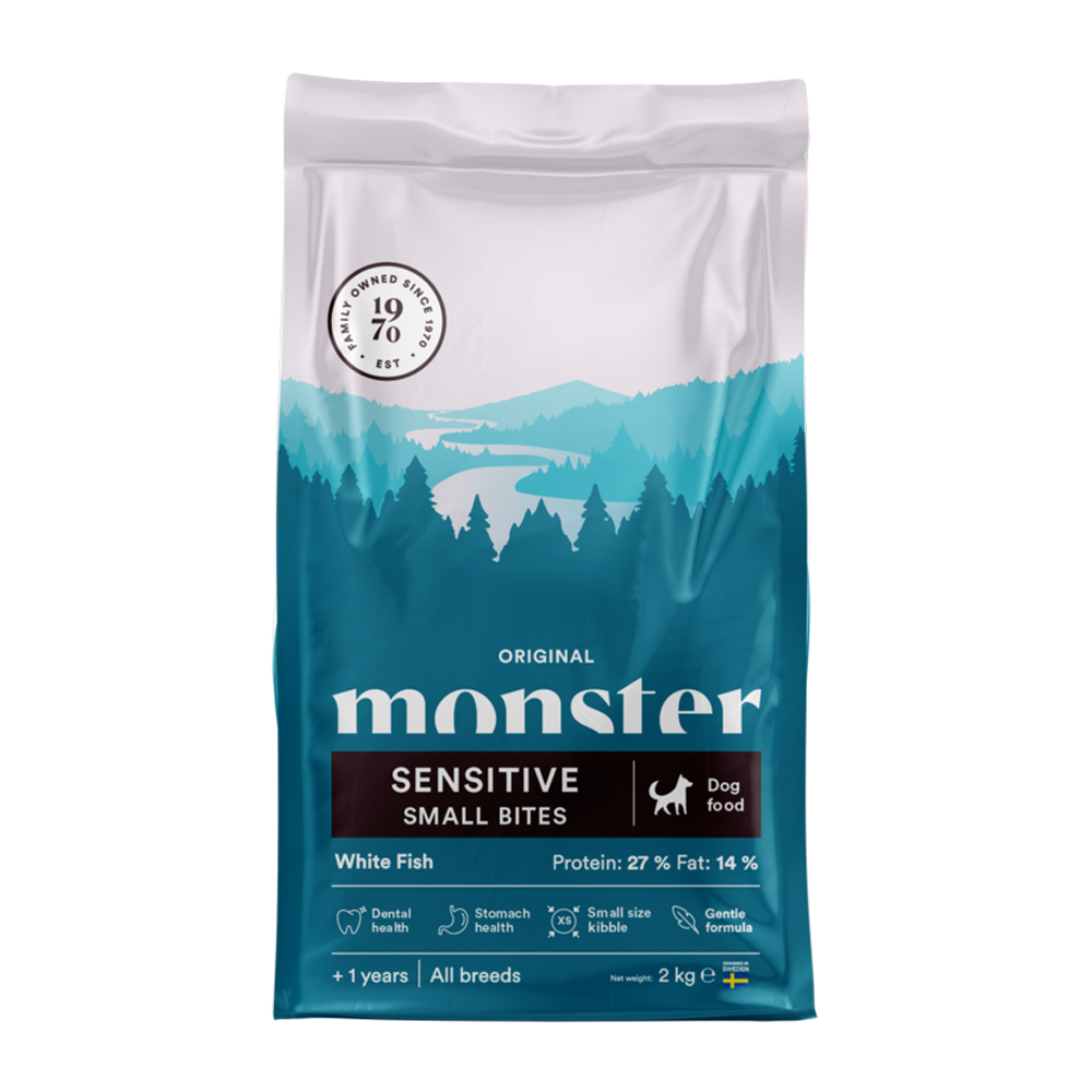Monster Dog Original Sens. Hvitfisk Småbiter - 2 KG