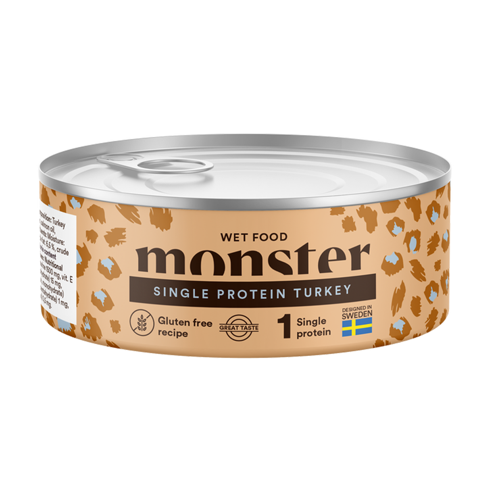 Monster Cat Adult kalkun i glass, 100 g (12 stk.)