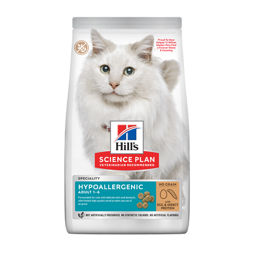 Science Plan Hypoallergenisk Kattefoder for Voksen Med Egg og Insektprotein - 1,5 KG