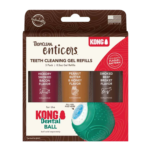 Kong/Tropiclean refill til tannball 3-pakning