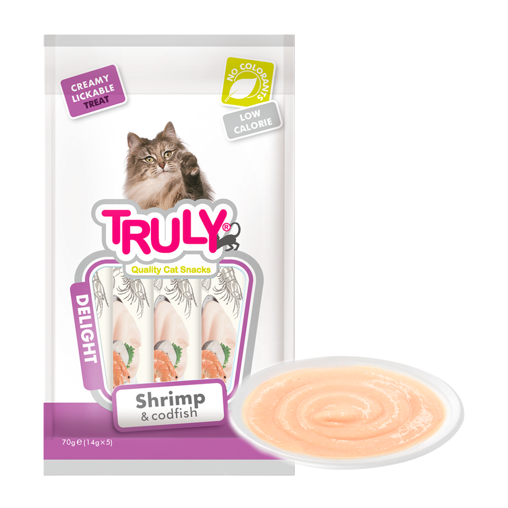Truly Cat Kremete, slikkelige reker og torsk - 70 g