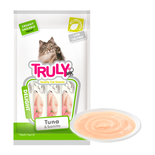Truly Cat Kremete, slikkevennlig tunfisk og bonito - 70 g