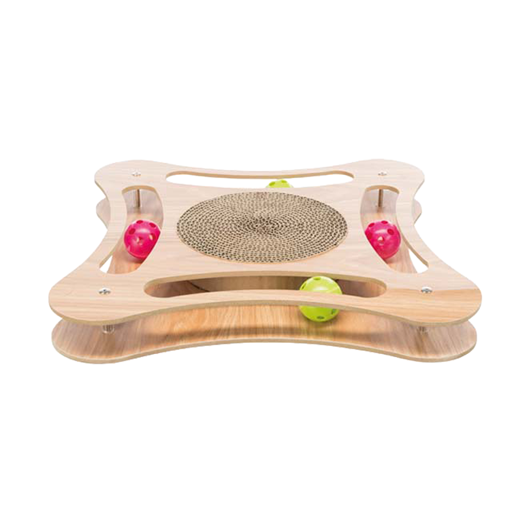Aktivitetsleke med utskiftbare pappklo i tre - 35x4x35 cm