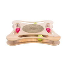 Aktivitetsleke med utskiftbare pappklo i tre - 35x4x35 cm