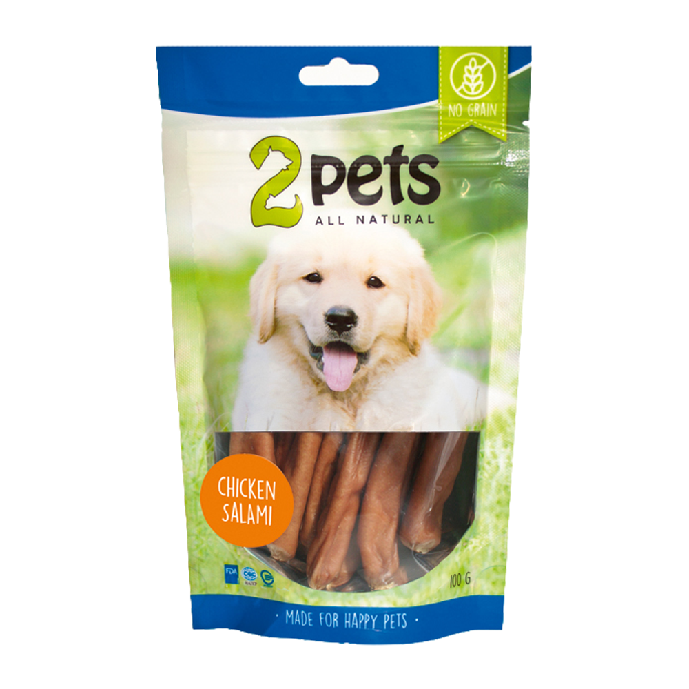 2PETS Hundesalami Kylling - 100 G
