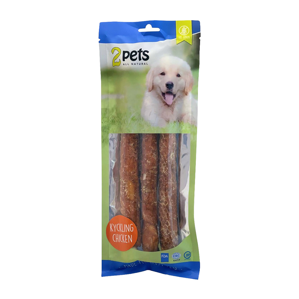 2PETS Tyggerull M Kyllingfilet - 28 CM - 3-pakning