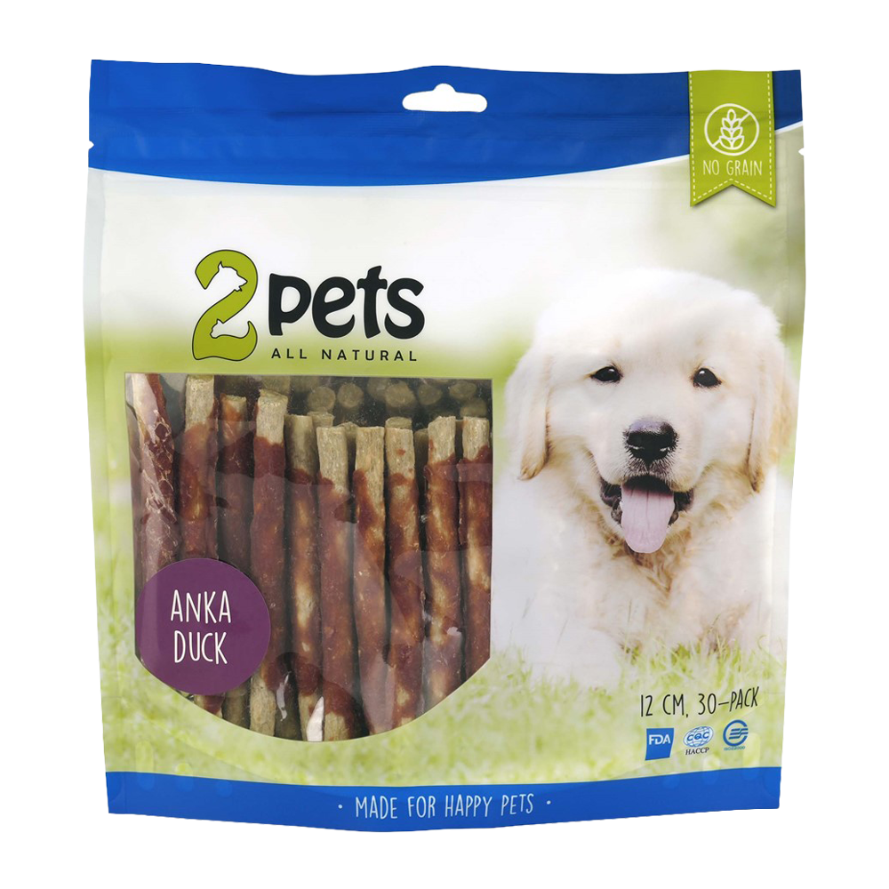 2PETS Tyggepinne Kvernet And - 12 CM - 30-pakning
