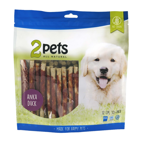 2PETS Tyggepinne Kvernet And - 12 CM - 30-pakning