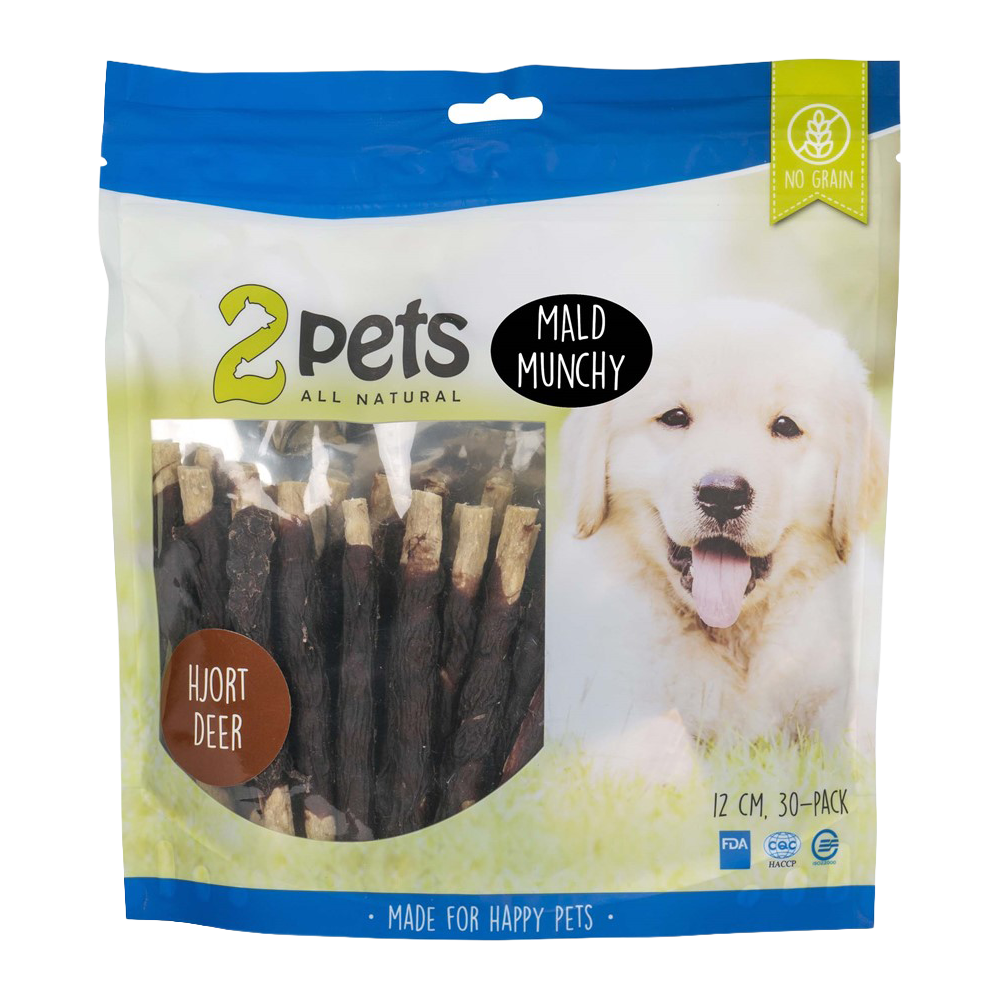 2PETS Tyggepinne Hjort - 12 CM - 30-pakning