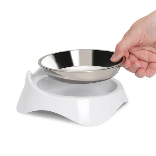 Catit Pixi-skål i rustfritt stål/hvit - 200 ml