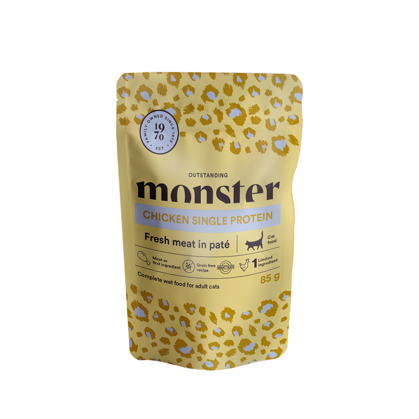 Monster Cat Pouches Adult Kylling 85 g (8-pakning)