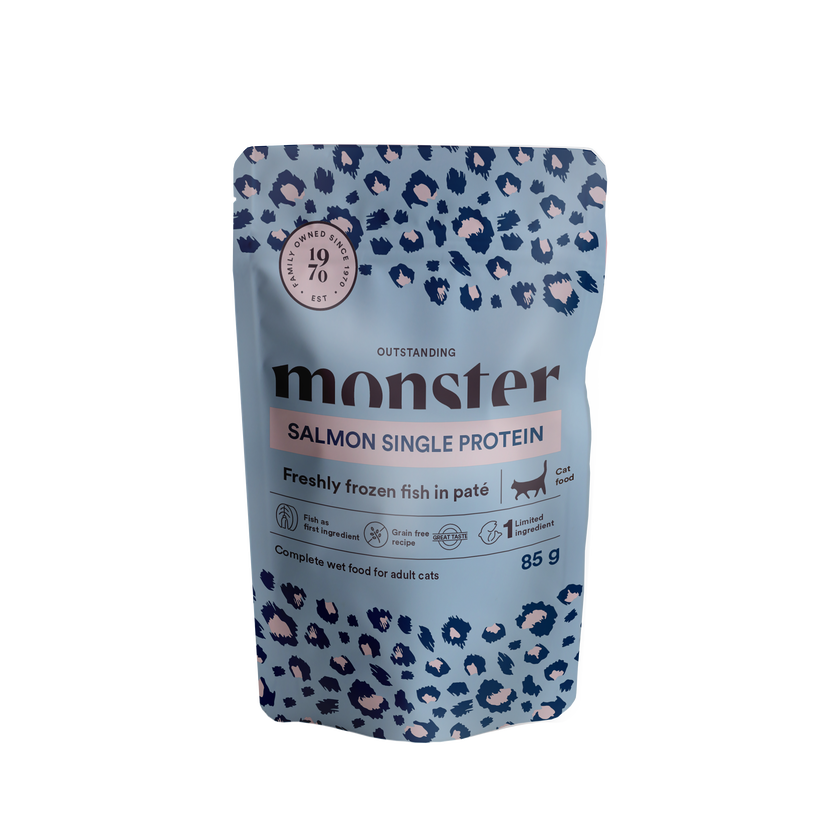Monster Cat Pouches Adult Salmon - 85 G (8-pakning)