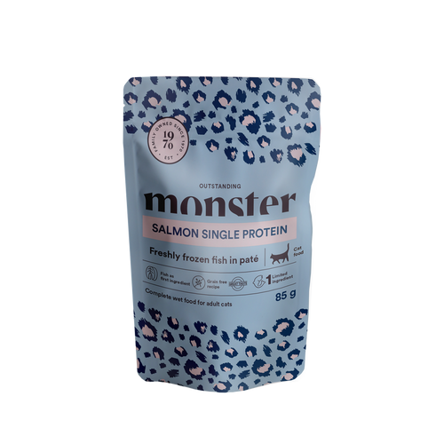 Monster Cat Pouches Adult Salmon - 85 G (8-pakning)