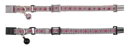 Junior Halsbånd Blomstermotiv Refleks Hurtiglås Bjelle Nylon