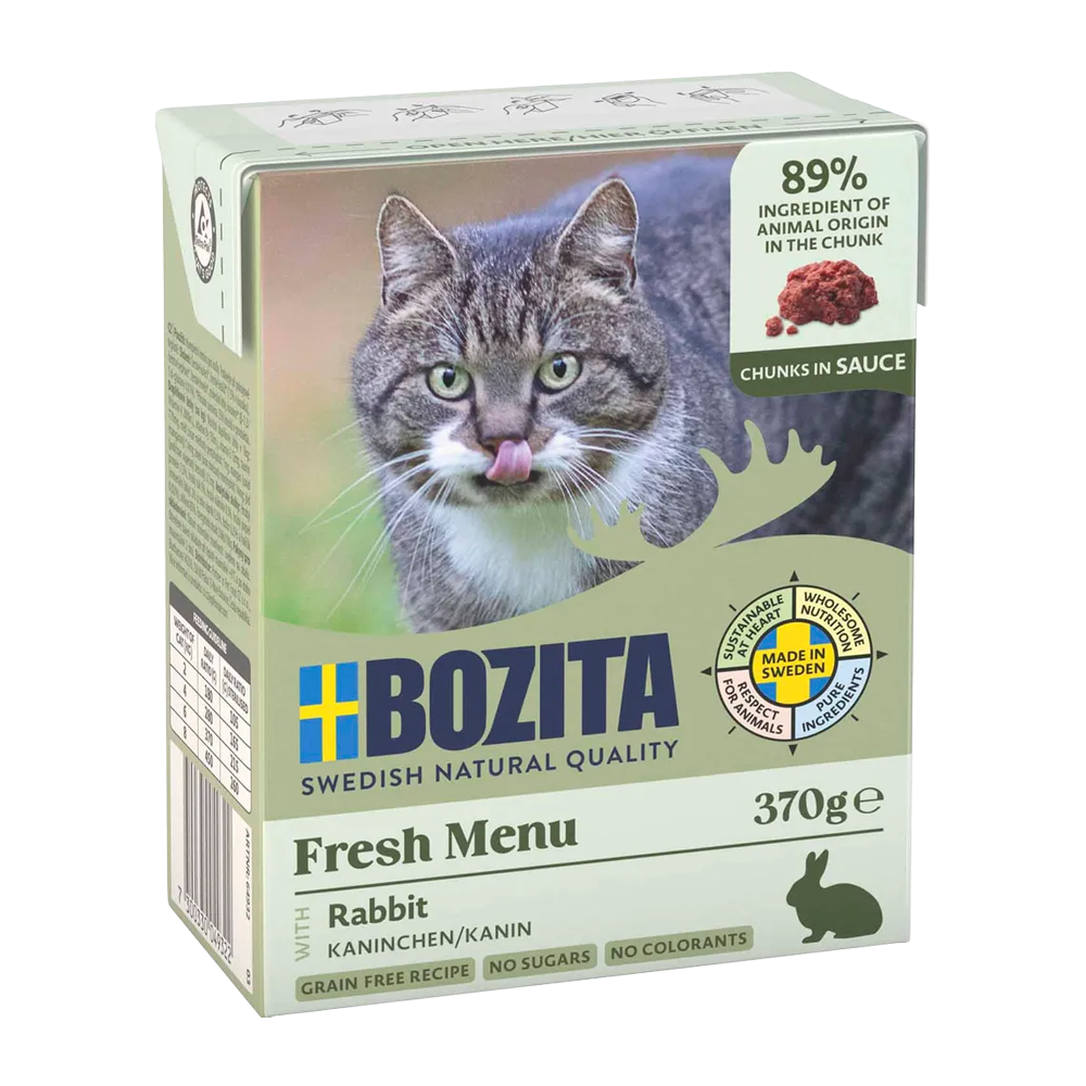 BOZITA KATTEPOMMES FRITES I SAUS MED KANIN 370G