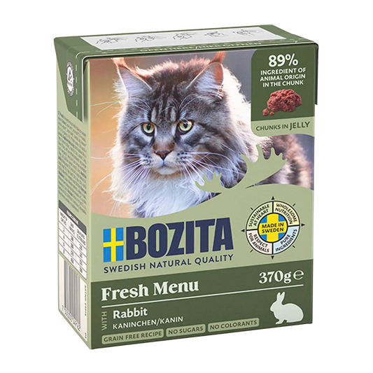 BOZITA KATTEPOMMES I GELÉ MED KANIN 370 G