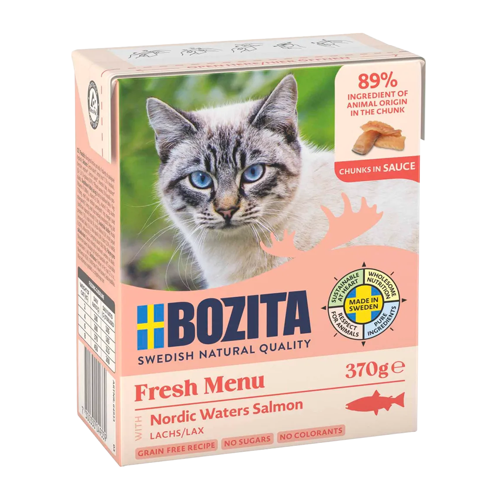 BOZITA KATTEPOMMES FRITES I SAUS MED LAKS 370G