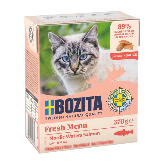 BOZITA KATTEPOMMES FRITES I SAUS MED LAKS 370G
