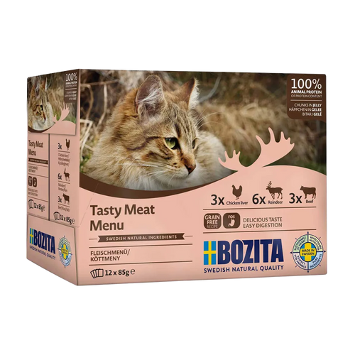 Bozita Kattekjøtt i gelé multiboks - 12x85 g