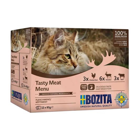 Bozita Kattekjøtt i gelé multiboks - 12x85 g