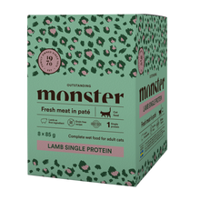 Monster Cat Pouches Voksen Lam 85 g (8-pakning)