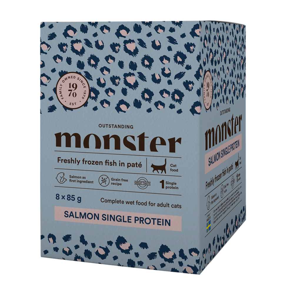 Monster Cat Pouches Adult Salmon - 85 G (8-pakning)