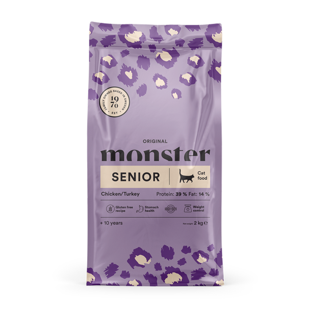 Monster Cat Orig. Senior Kylling/Kalkun - 2 KG