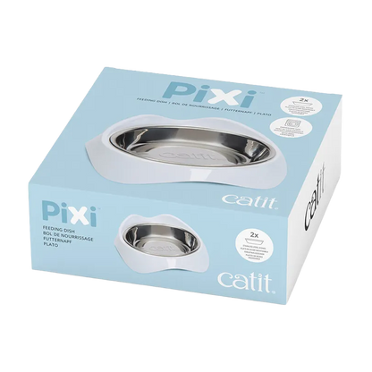 Catit Pixi-skål i rustfritt stål/hvit - 200 ml