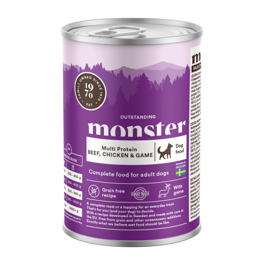 Monster Dog Multi Storfekjøtt/ Kylling/ Viltkrukke - 400 G