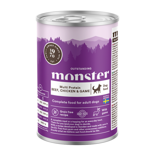 Monster Dog Multi Storfekjøtt/ Kylling/ Viltkrukke - 400 G