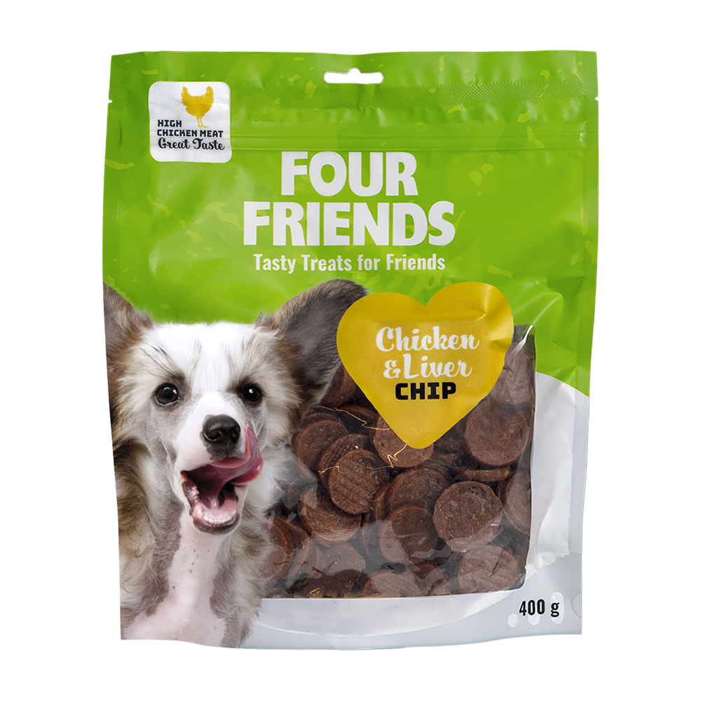 FourFriends Kylling- og leverchips - 400 g